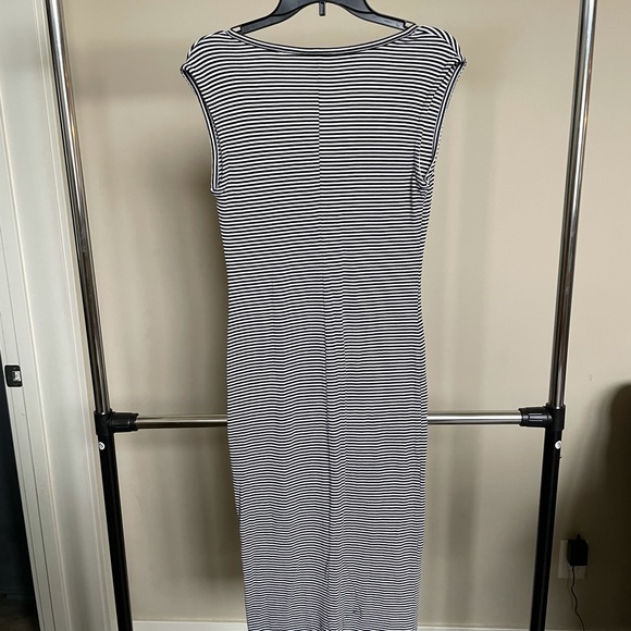 black and white striped ribbed bodycon dress - Picture 2 of 3